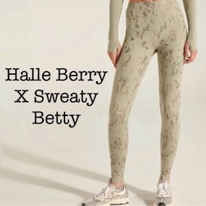 Halle Berry x Sweaty Betty Super Soft Leggings, Green Cambium Foil print, Respin